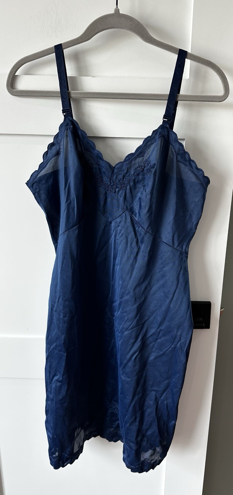Movie Star Navy Nylon Full Dress Slip Women’s Size 38 Lingerie Vintage USA
