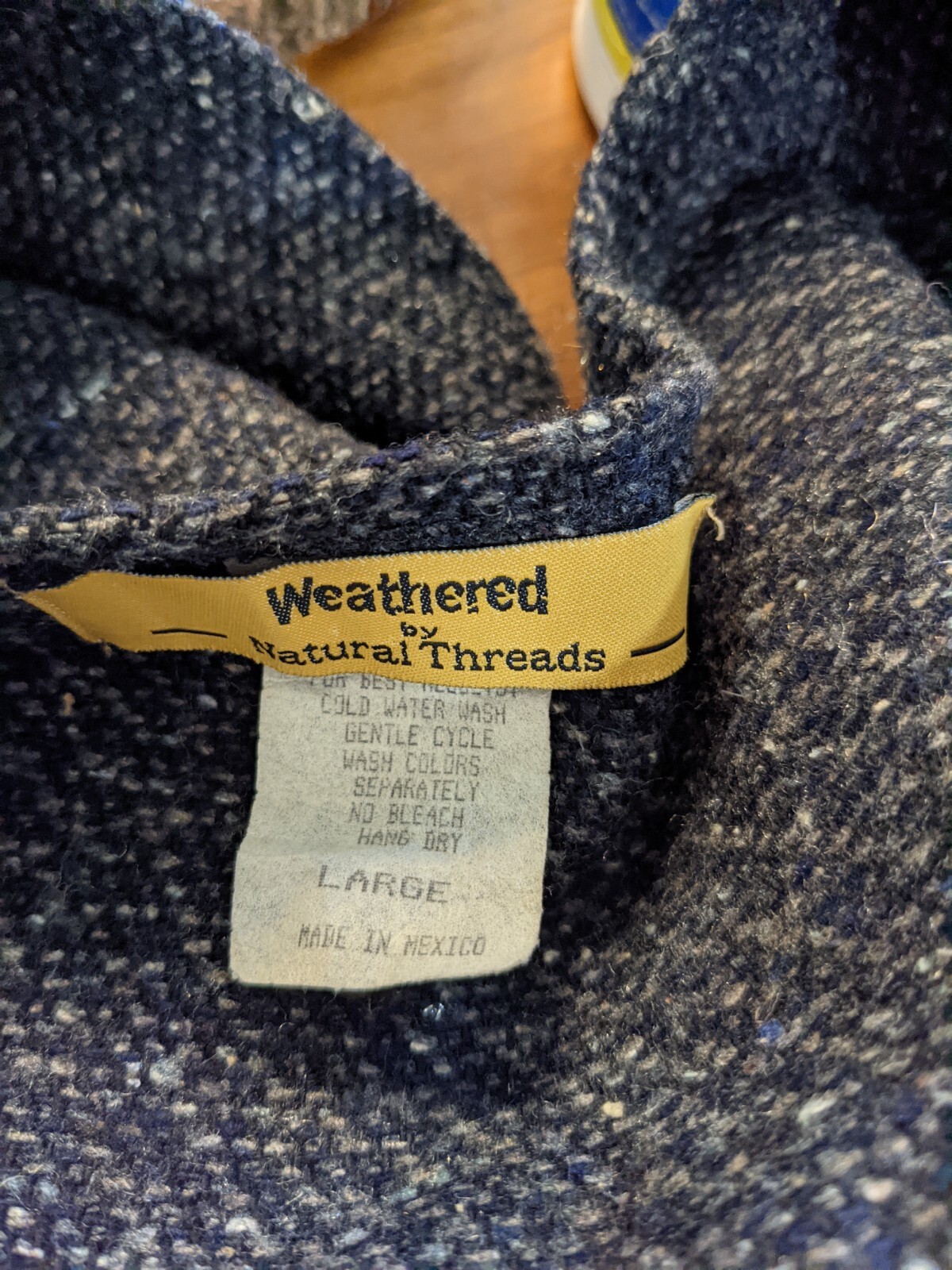 VTG Weathered by Natural Threads Gray Textured Sleeveless Button Vest Sz Large L