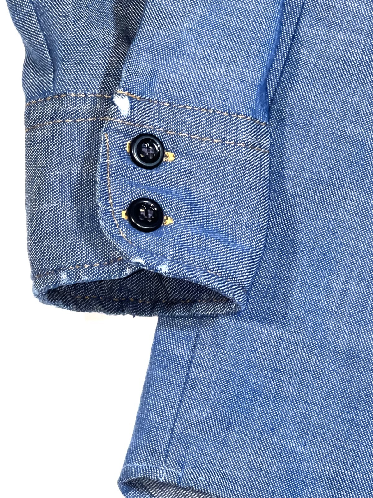 Wrangler VTG 70s Chambray Selvedge Denim Jean Embroidered Shirt Top XS/S/M