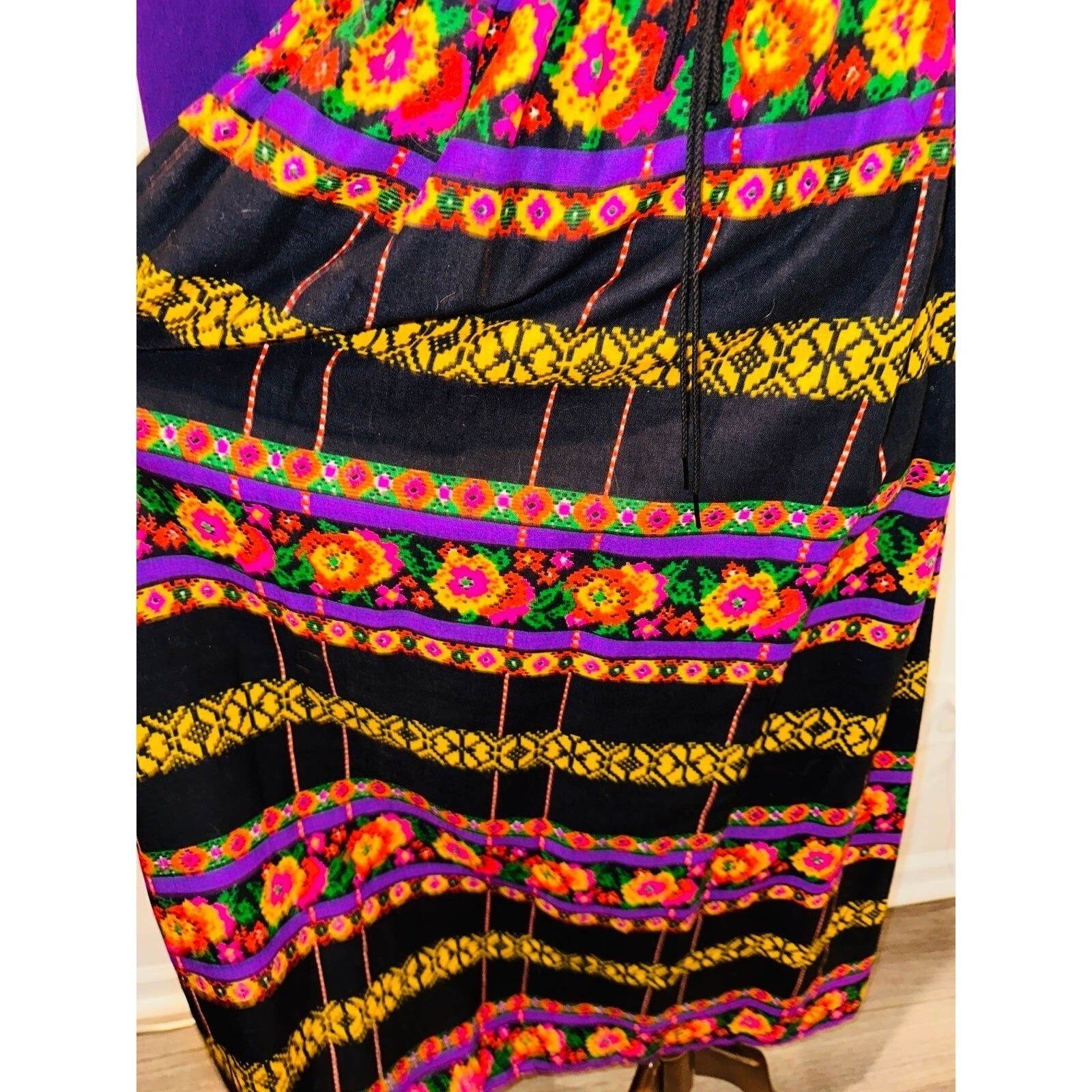 C5 Vintage Howard Wolf Maxi Dress Renaissance Revival Corset Style 10 Purple