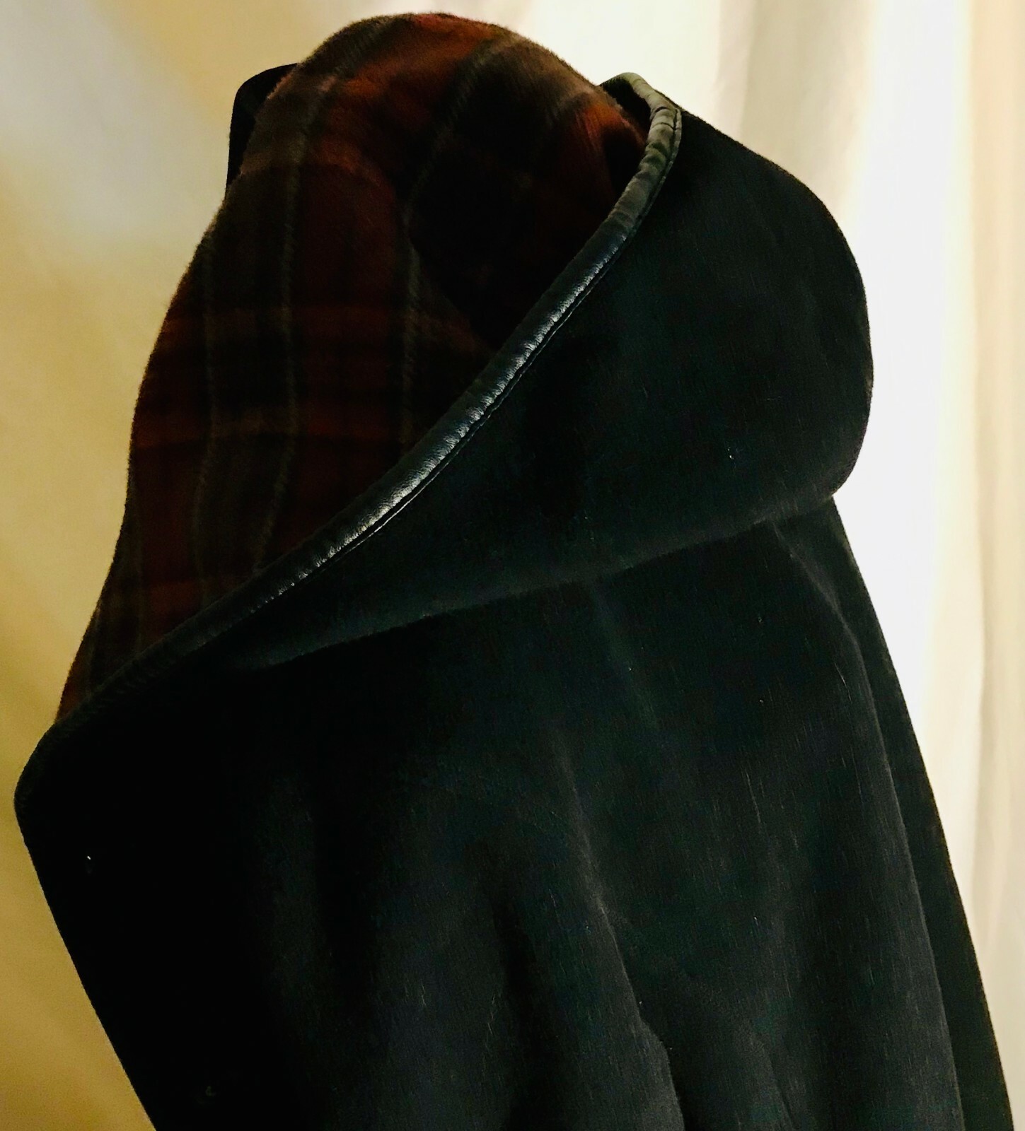 Tall Girl Black & Plaid Car Coat Vintage Women’s Size M/M