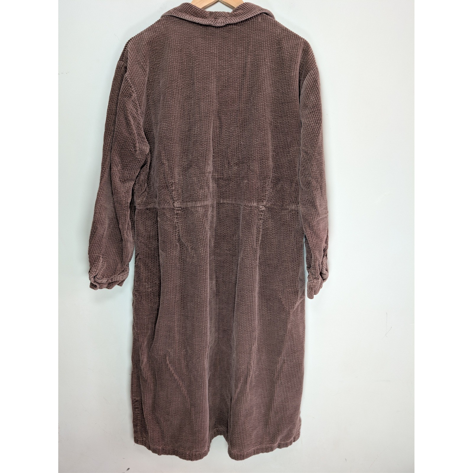 JG Hook Vintage Brown Corduroy Dress Womens 18W Long Sleeve Button Front Midi