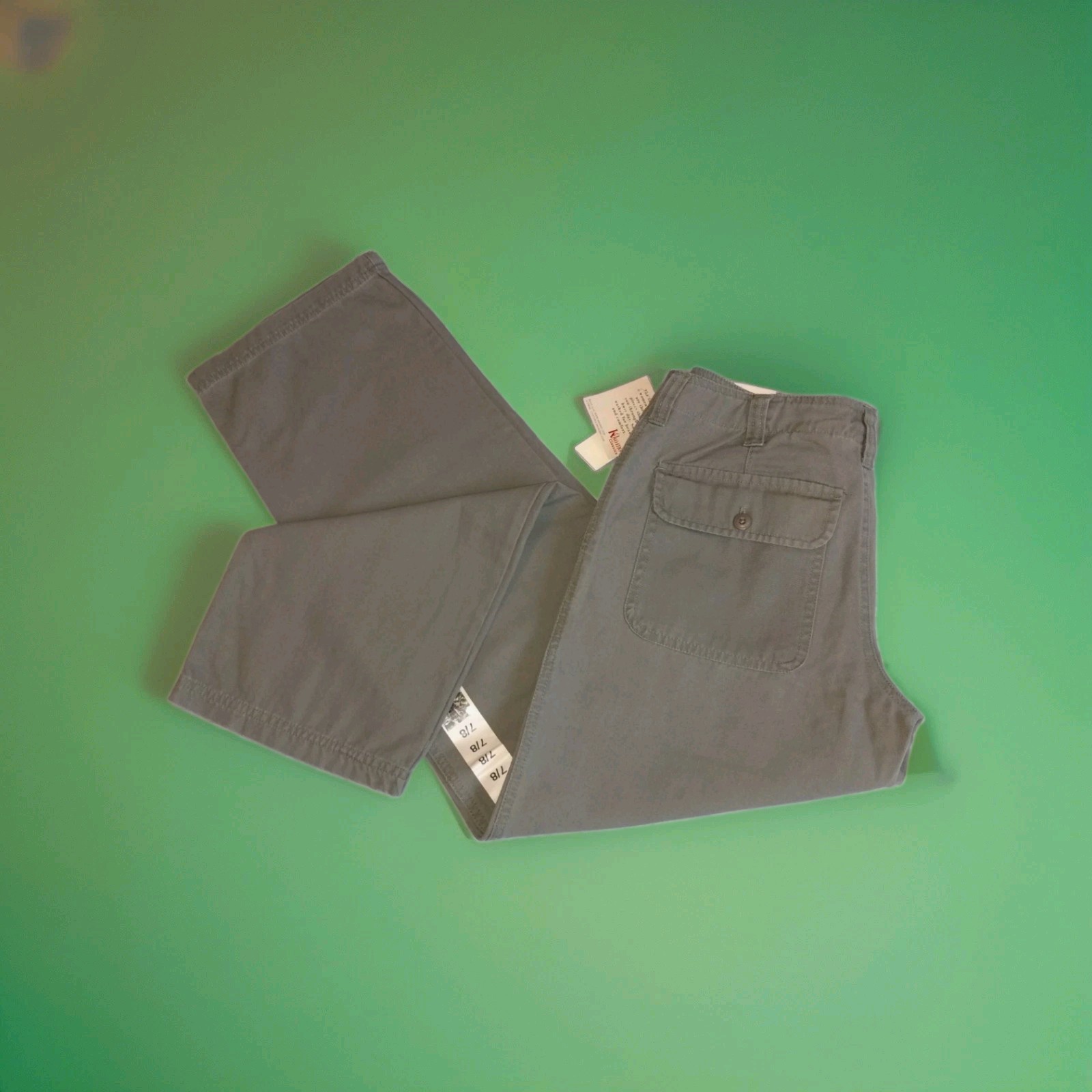 NOS KIKO-MO Classics Women’s 7/8 Olive Utility Denim Pants/Jeans 32×31. Flaw Y2K