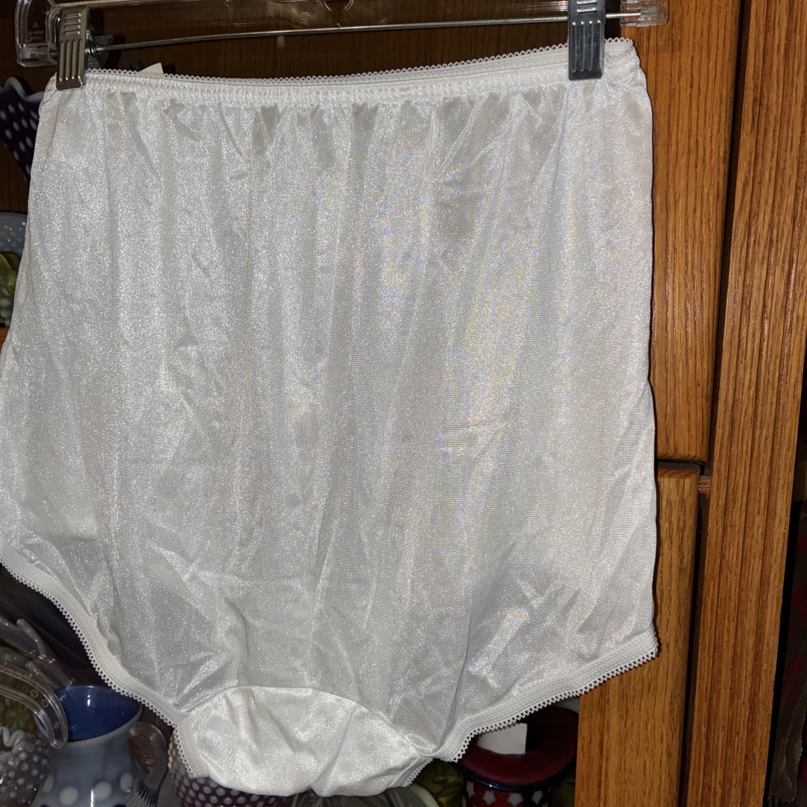 NOS Vintage 1960s Old Granny 8 Panty Panties Mushroom Gusset Nylon Lace Trim