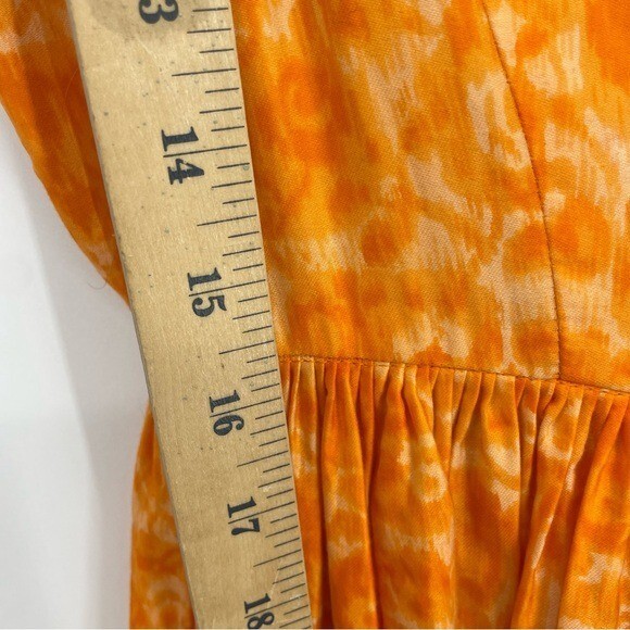 Vintage 50’s Murray Millman swing dress orange midi Sz XS cutout bow back