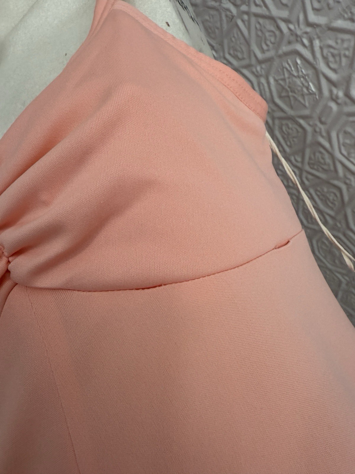 vintage 1970s peach gown-Prom-Party-Bridal-S/M orange maxi dress Femme pink