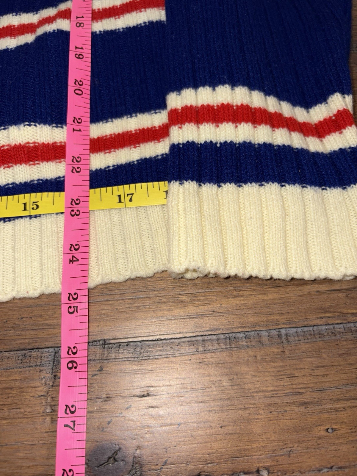 Vintage 60s 70s Women’s 1/4 Zip Striped Mock Neck Sweater Darwin Size XL