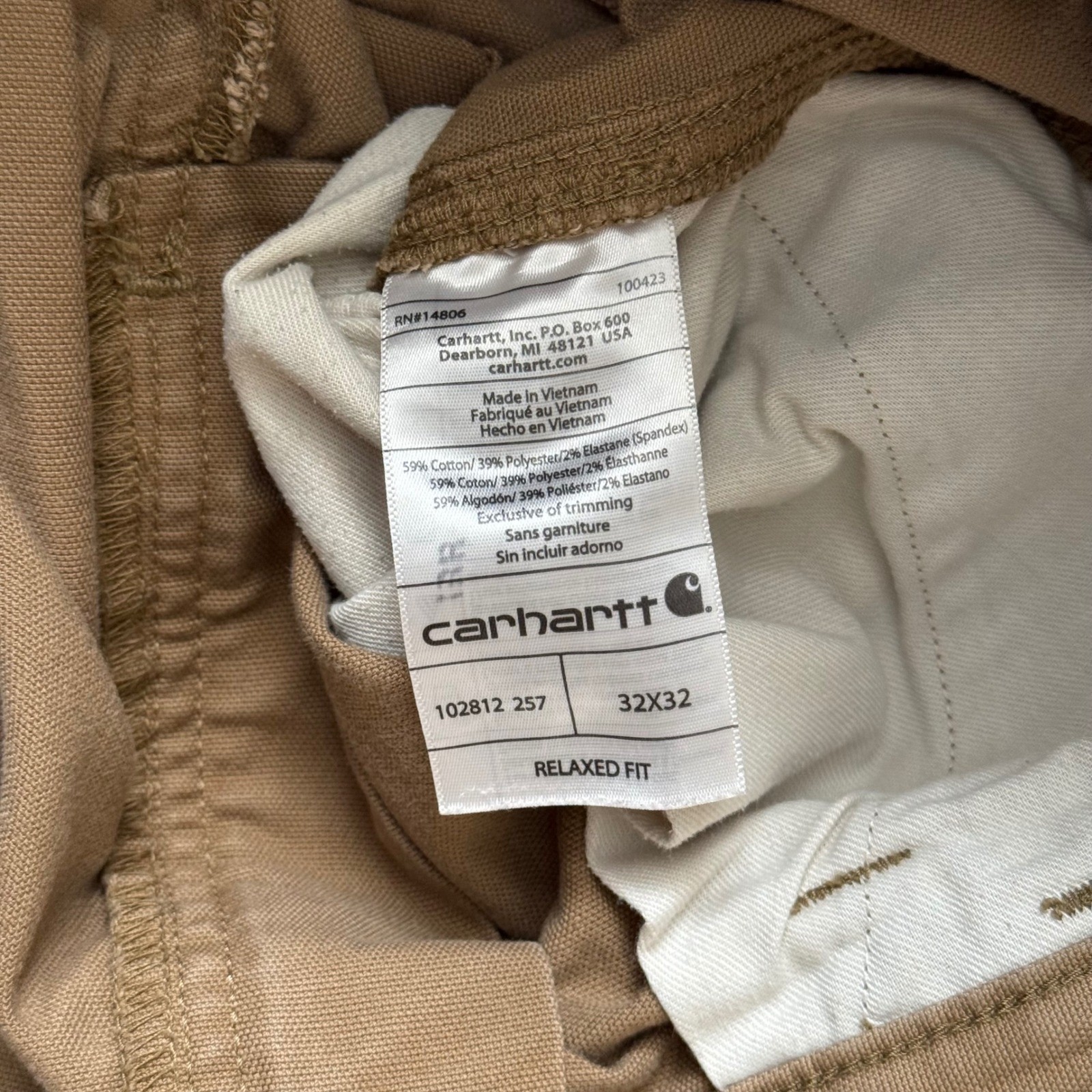 VINTAGE CARHARTT FULL SWING RELAXED FIT CARGO CARPENTER GRAY WORK PANTS / 33X31