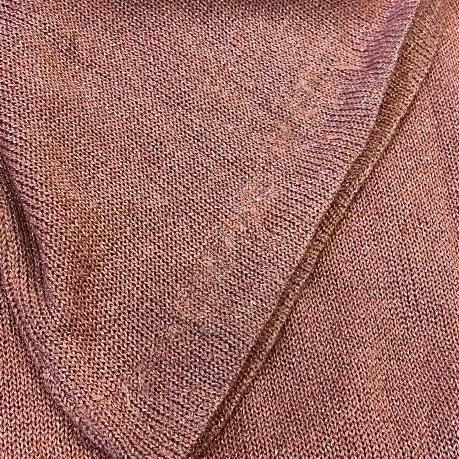 Wenjilli 70s Rose Pink Maxi Metallic Knit Wiggle Dress Balloon Long Sleeve 7/8