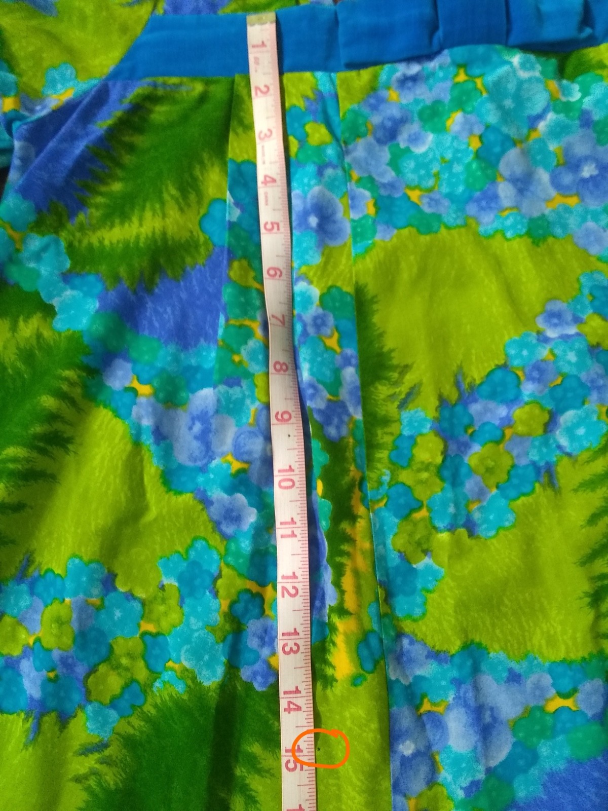 Vintage 1960’s Liberty House Hawaii Maxi Muumuu w/ Blue Velvet Accents-Pre-owned