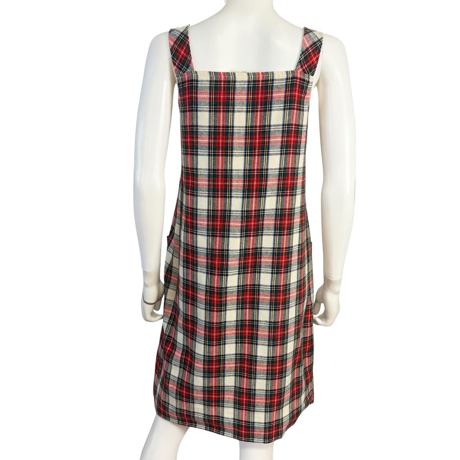 Sears JR Bazaar Vintage Plaid Pinafore Jumper Dress Dark Academia Preppy Cottage
