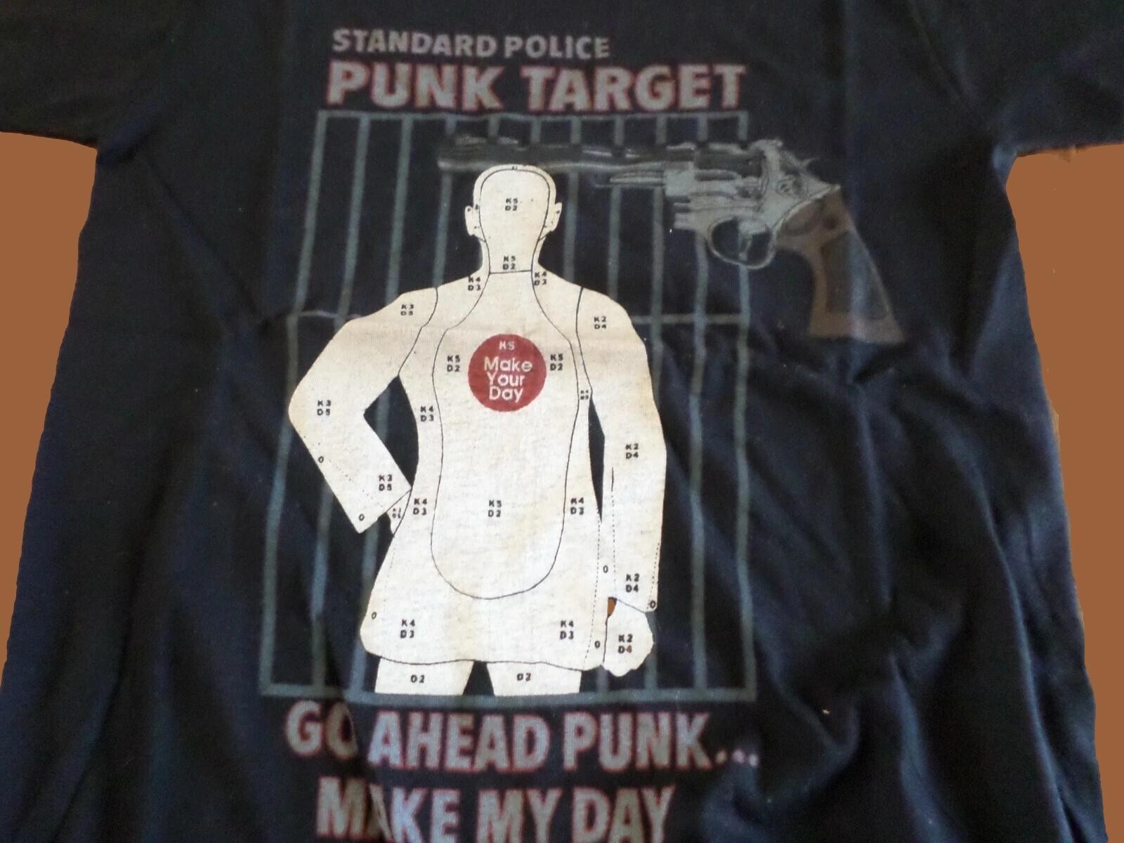 VINTAGE T-SHIRT POLICE PUNK TARGET MAKE MY DAY