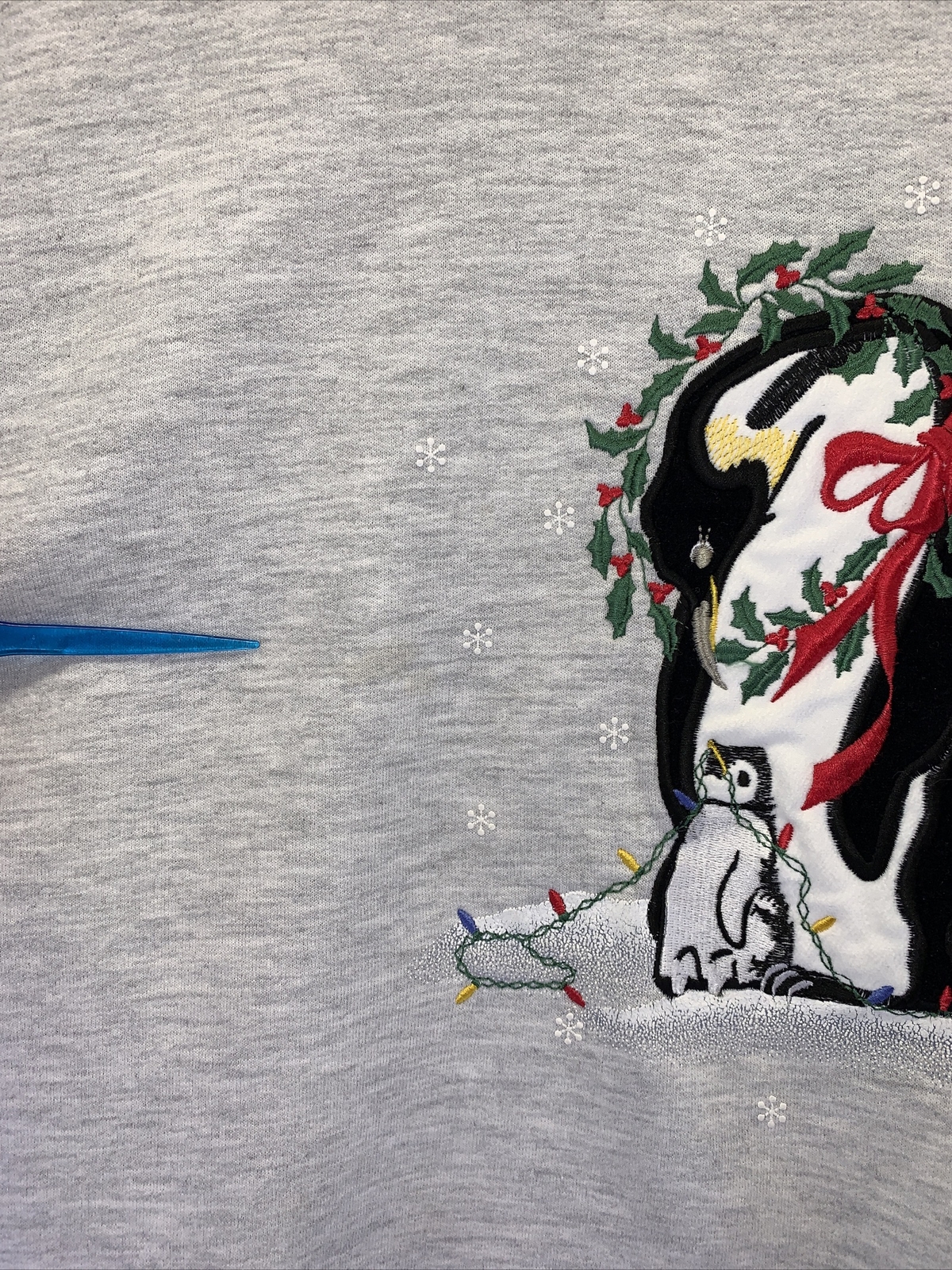 Vintage 1990s Endless Designs USA Grandma Sweatshirt Penguins Christmas Size L