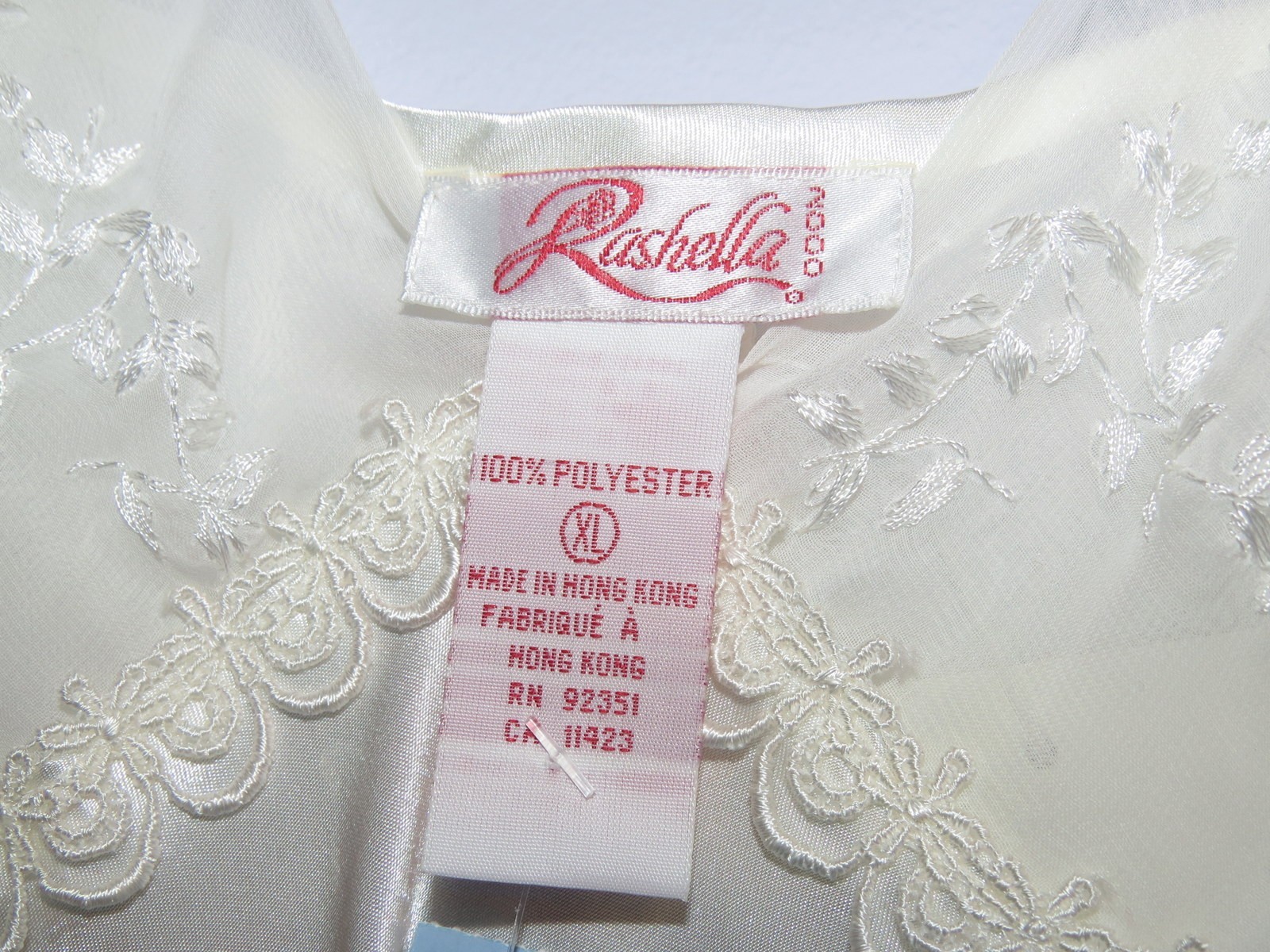 Vtg Rashella 2000 White Delicate Nightgown Feminine Original Tags Size XL