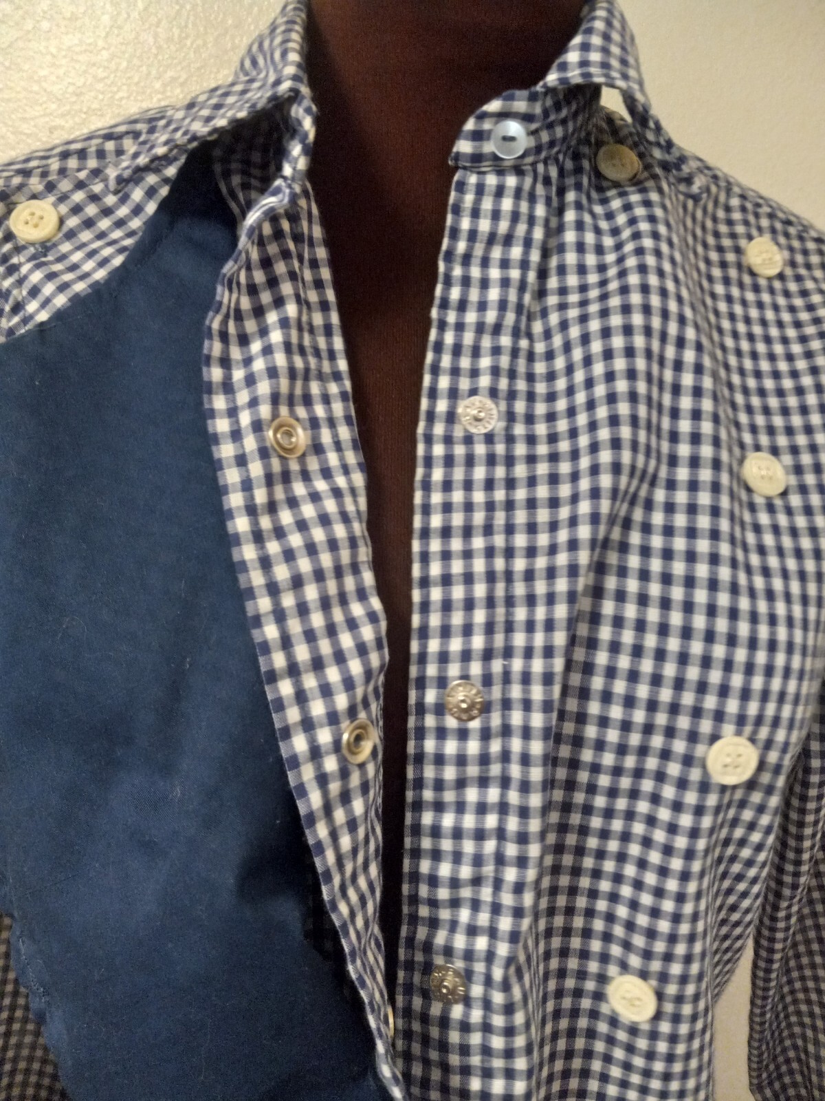 Women’s Western Shirt California Ranchwear H Bar C 34 Small Cotton Gingham VTG