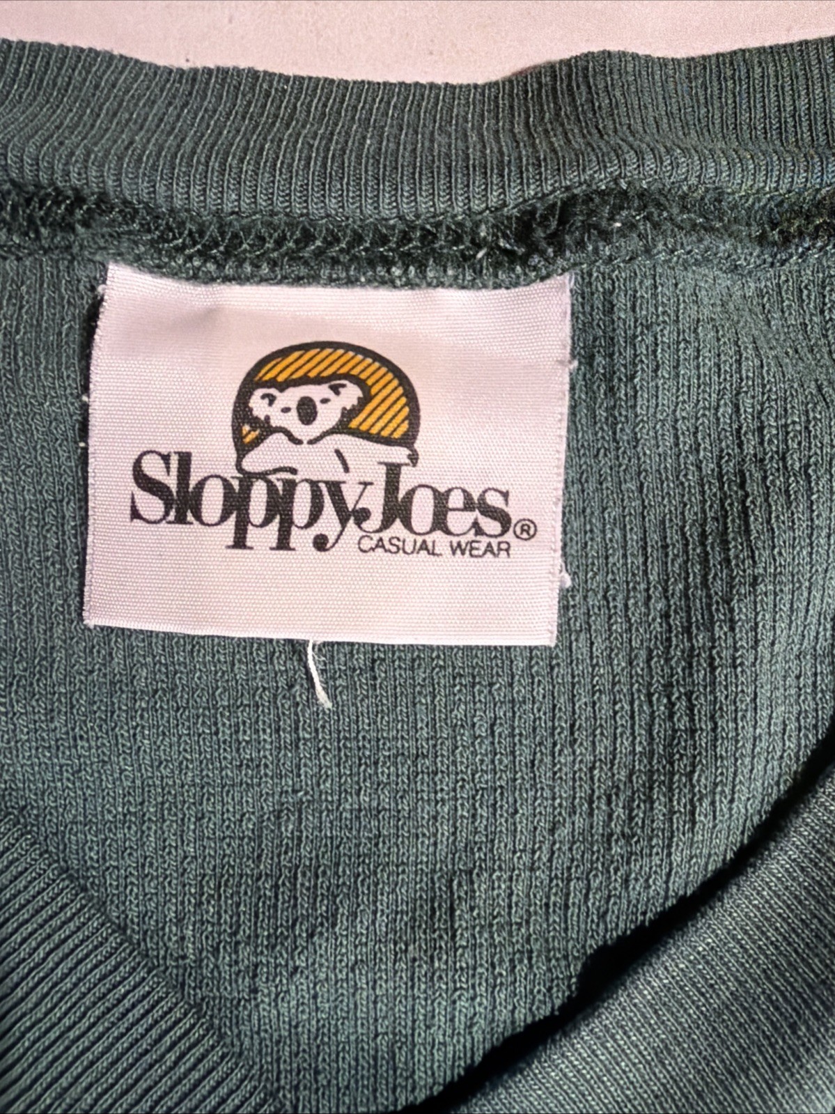 Vintage Sloppy Joes Casual Wear Ladies Green Plus Size Ribbed Top