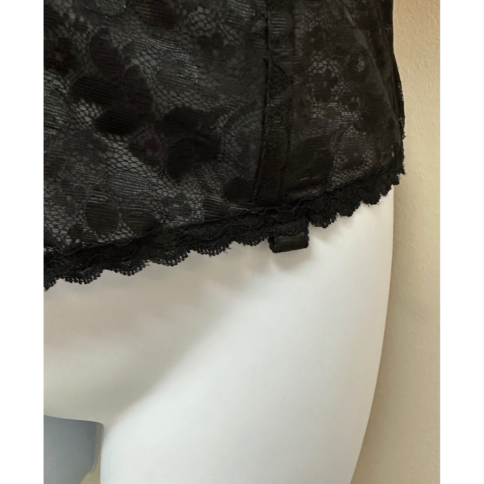 Vintage Carnival 313 Black Lace Bustier Corset Top 38C ILGWU Union Made USA