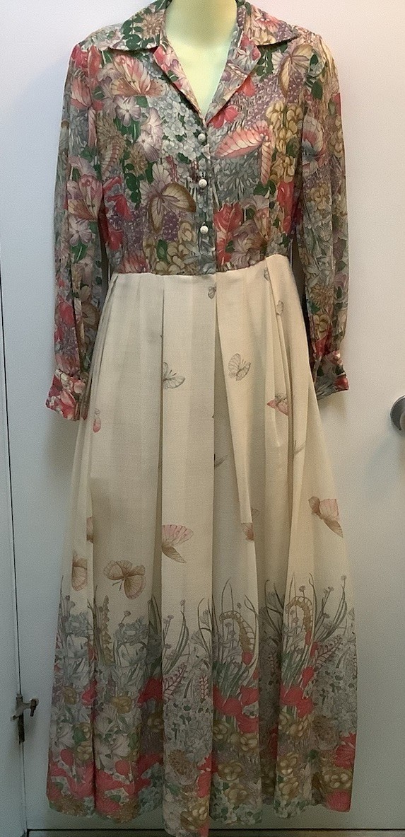 Vintage 1960s/70s Avalon Classics Spring Floral Maxi Dress, Prairie, Cottagecore