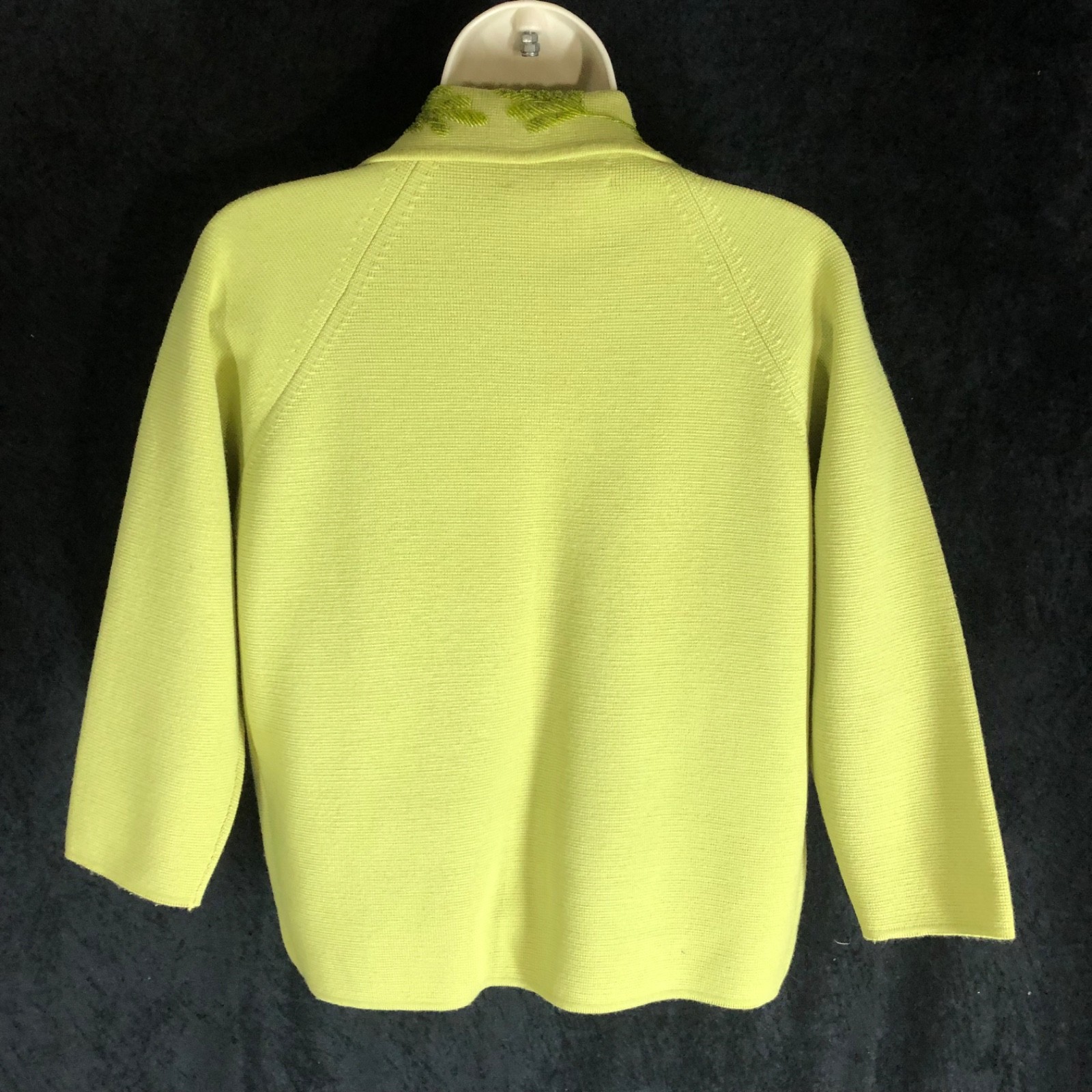 Vintage 1960s Liebes Wool Knit Sweater Skirt 3 pc Set sz 8 Beaded Hong Kong