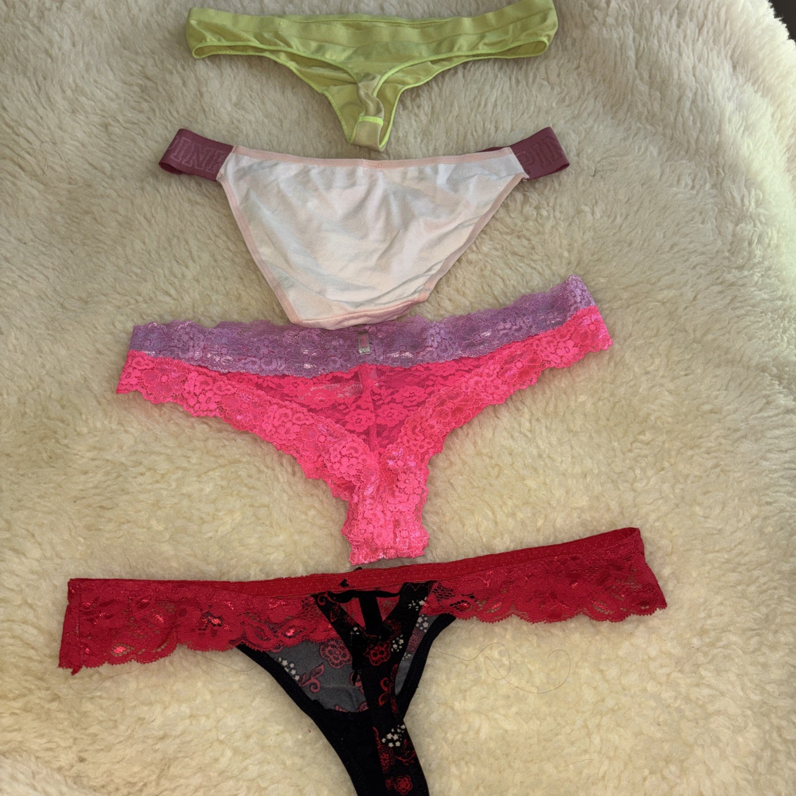 Vintage Lote 4 Pink/victoria Secrets Mic Pantis #5370