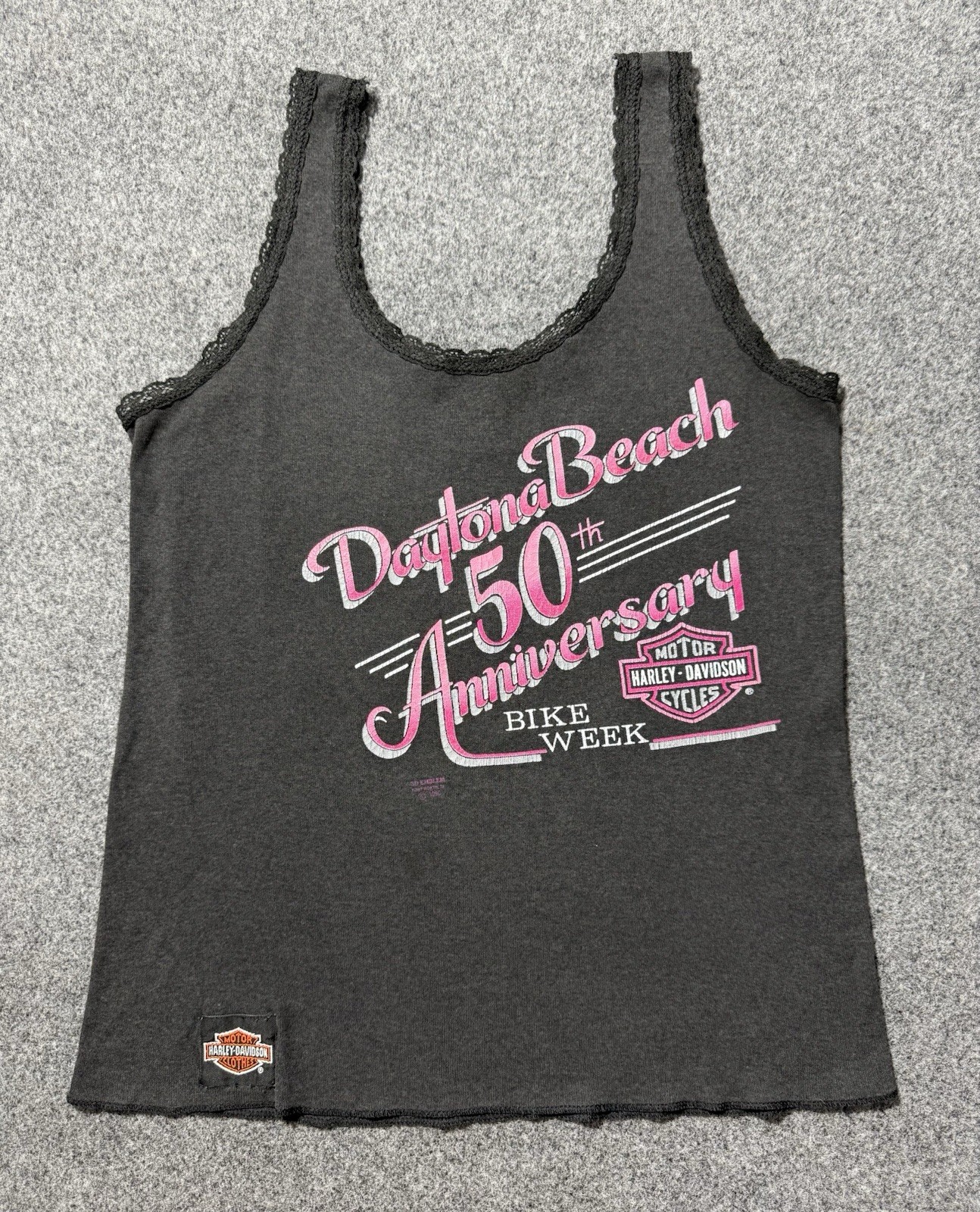 VTG Daytona Beach 50th Anniversary Bike Week Harley Davidson 3D Emblem Tank Top