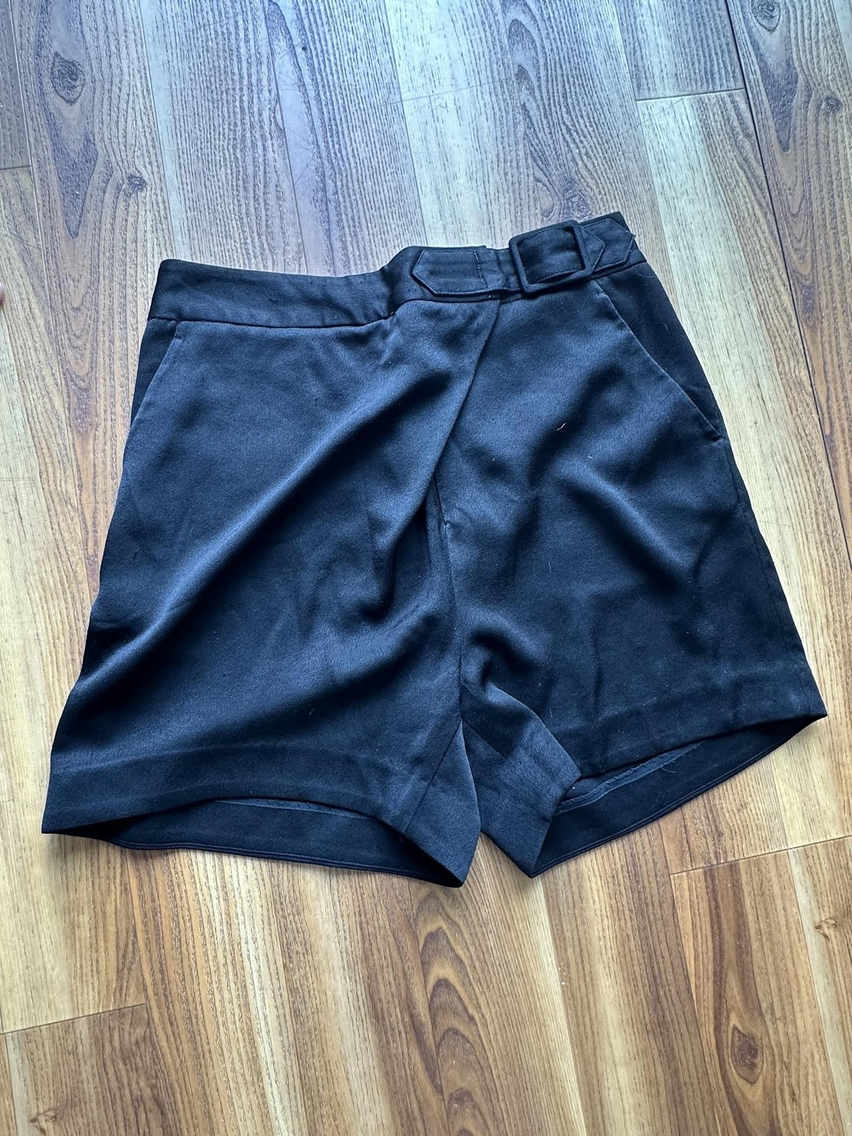 3.1 Phillip Lim Shorts Womens Size Black Tailored Belted Overlap