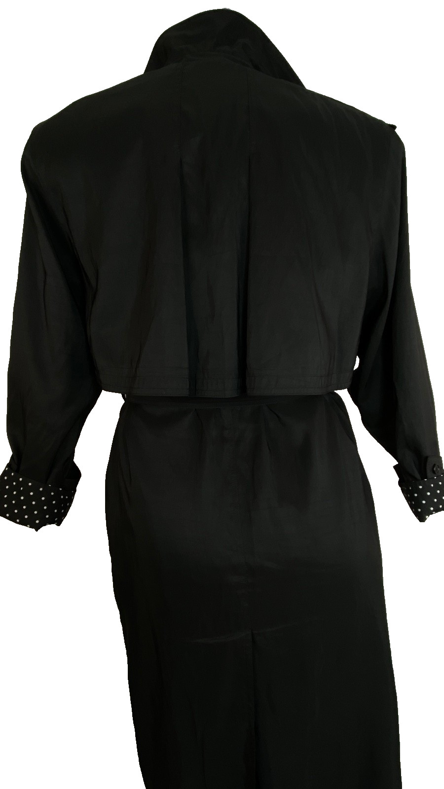 Vintage 1990s black long raincoat 14 XL trench coat rain jacket nylon plus size