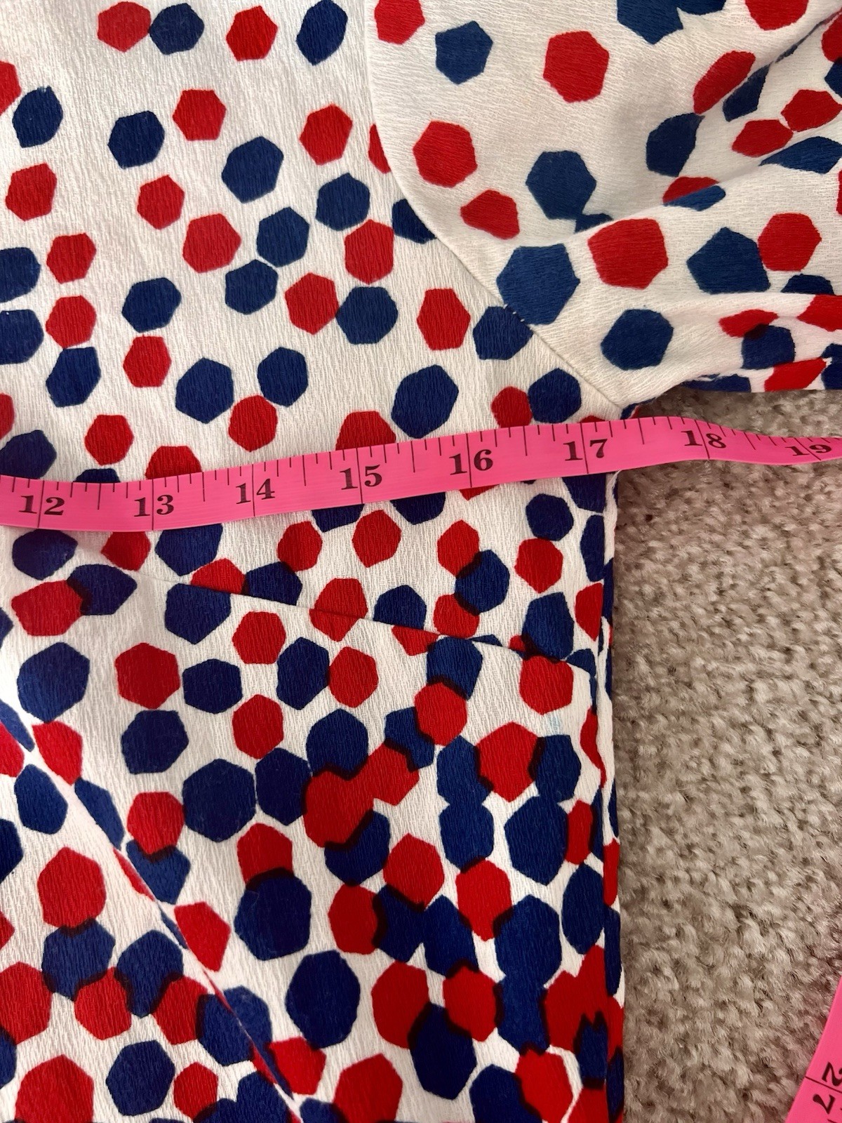 Cellini Vintage Cotton Collared Button-Front Shirt Size 10 Red White Blue Japan