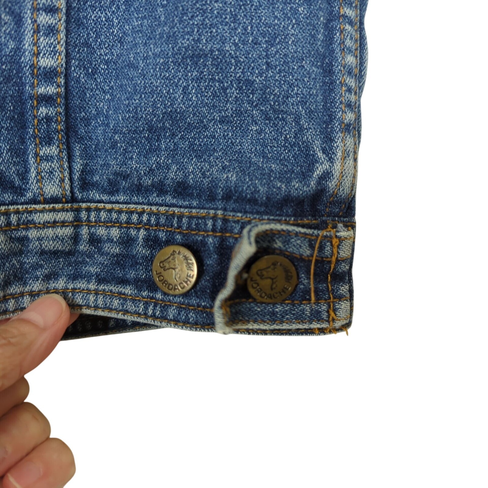 Vintage Jordache Denim Sleeveless Jacket Vest Pockets Button Front 1980’s