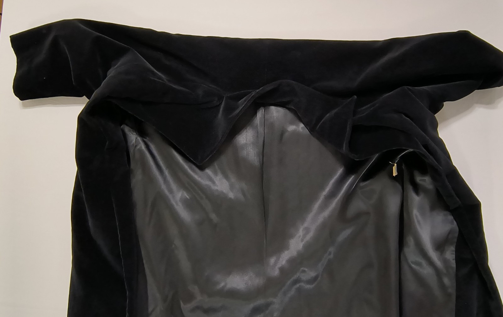 VTG 50s Original Candi Wrap Long Maxi Coat Union Made Black Velvet Witchy L Vamp