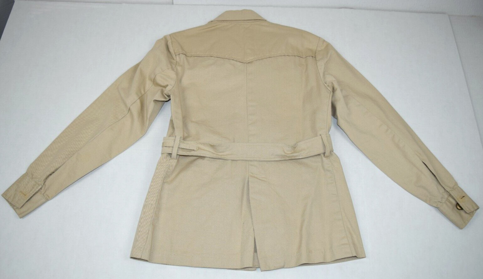 Vintag Safari Shirt Jacket Size XS/S 50s 60s Khaki 4 Pocket Belted Shirt Jacket