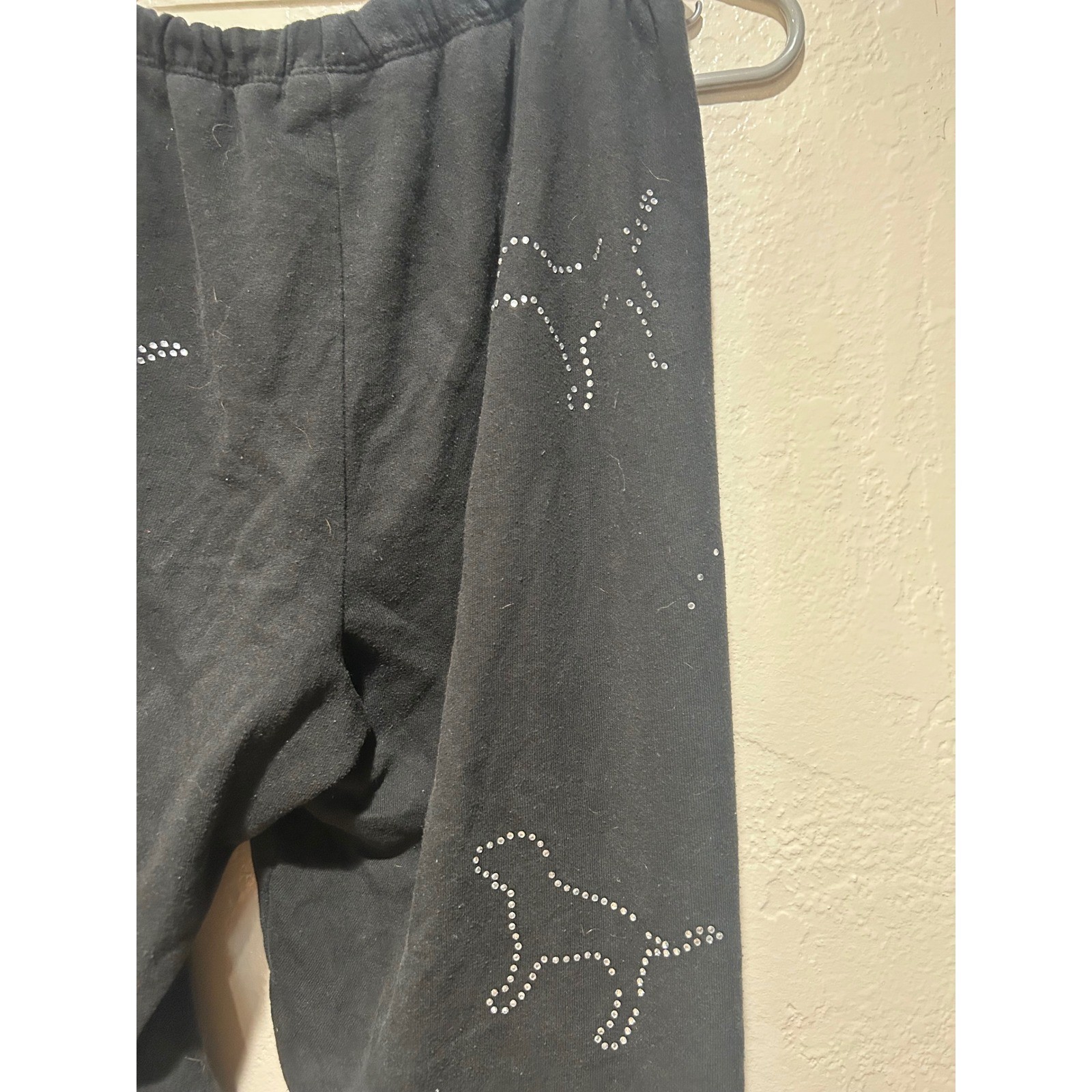 Victoria secret pink size large black joggers rhinestone dogs y2k