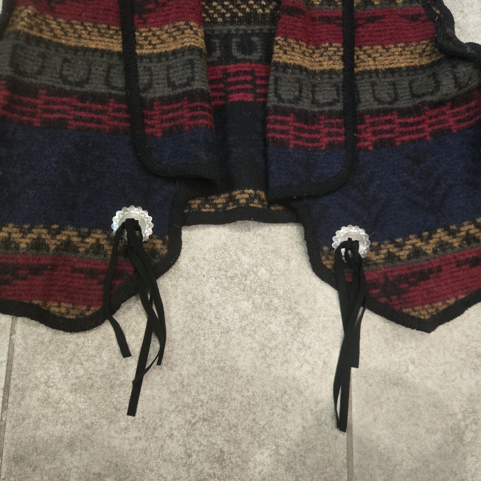 Vintage Woolrich Aztec Navajo Southwestern Vest XL Wool USA Waistcoat Western