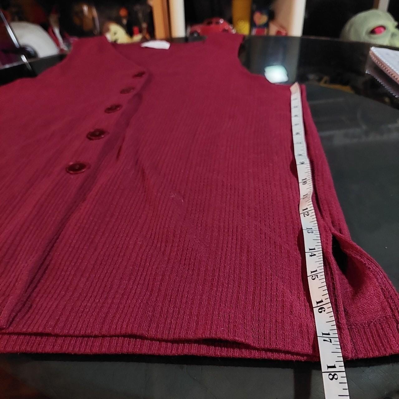 Vintage red button up long vest.