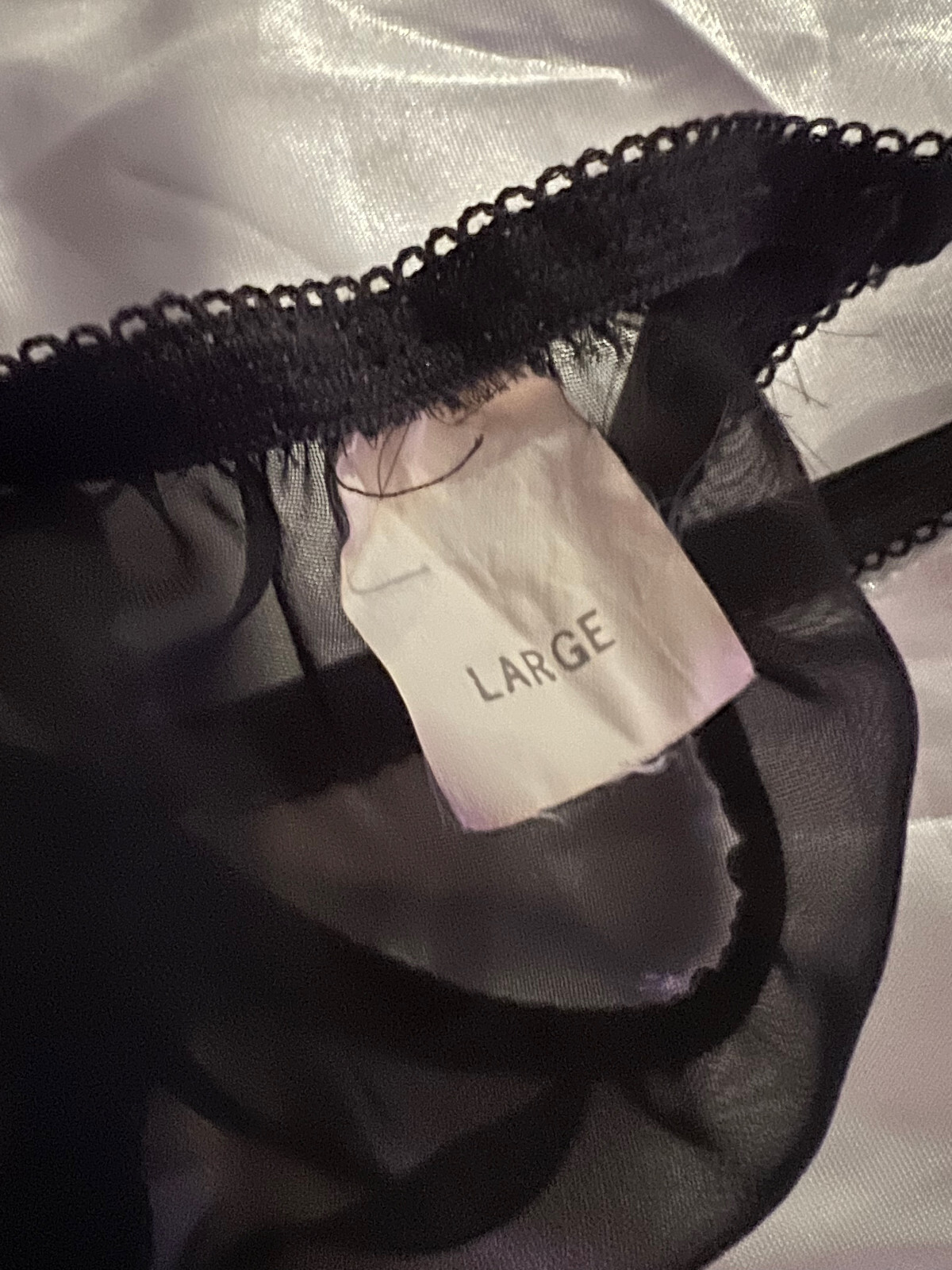 Black Velvet Thong Sz L/XL
