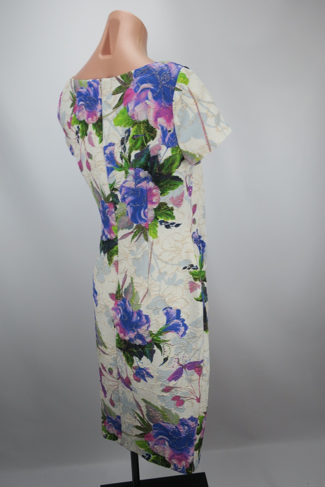 Adrianna Papell Gatsby Party Retro Colorful Floral Dress Wiggle Evening EUC sz 4