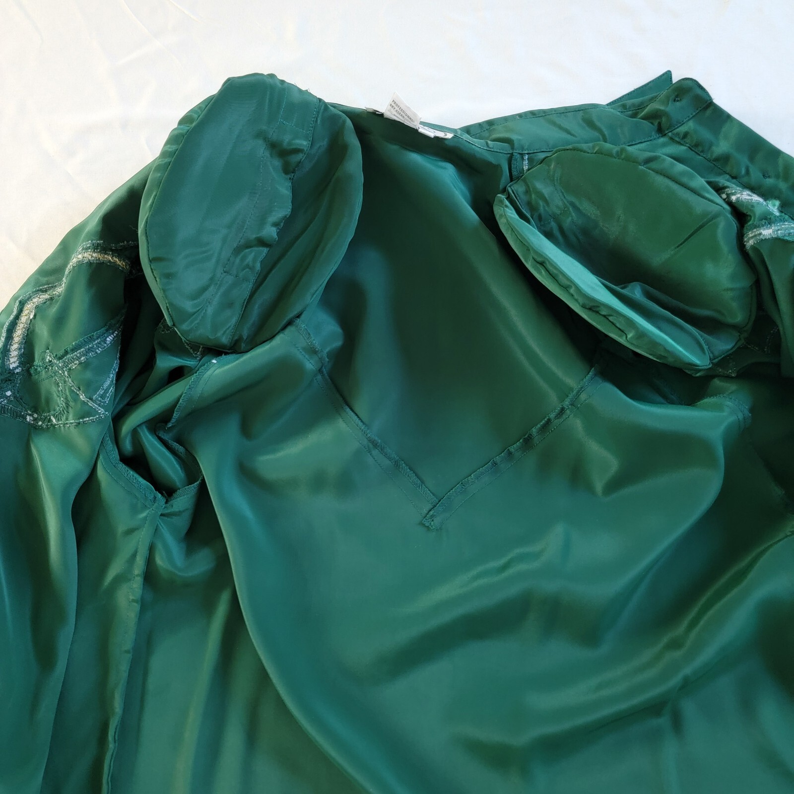 VTG Western Cowgirl Rodeo Baroque Sequin Suede Beaded Embroidery Blouse Green M
