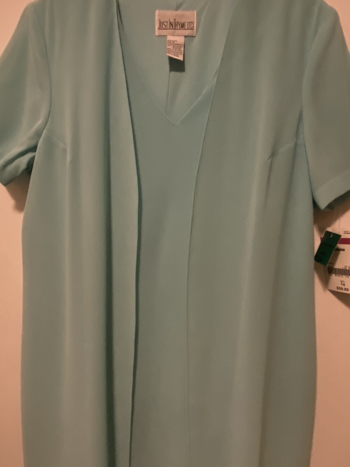 Ladies Just In Thyme Ltd Womens Aqua Layered Shift Dress Size 14 NWT