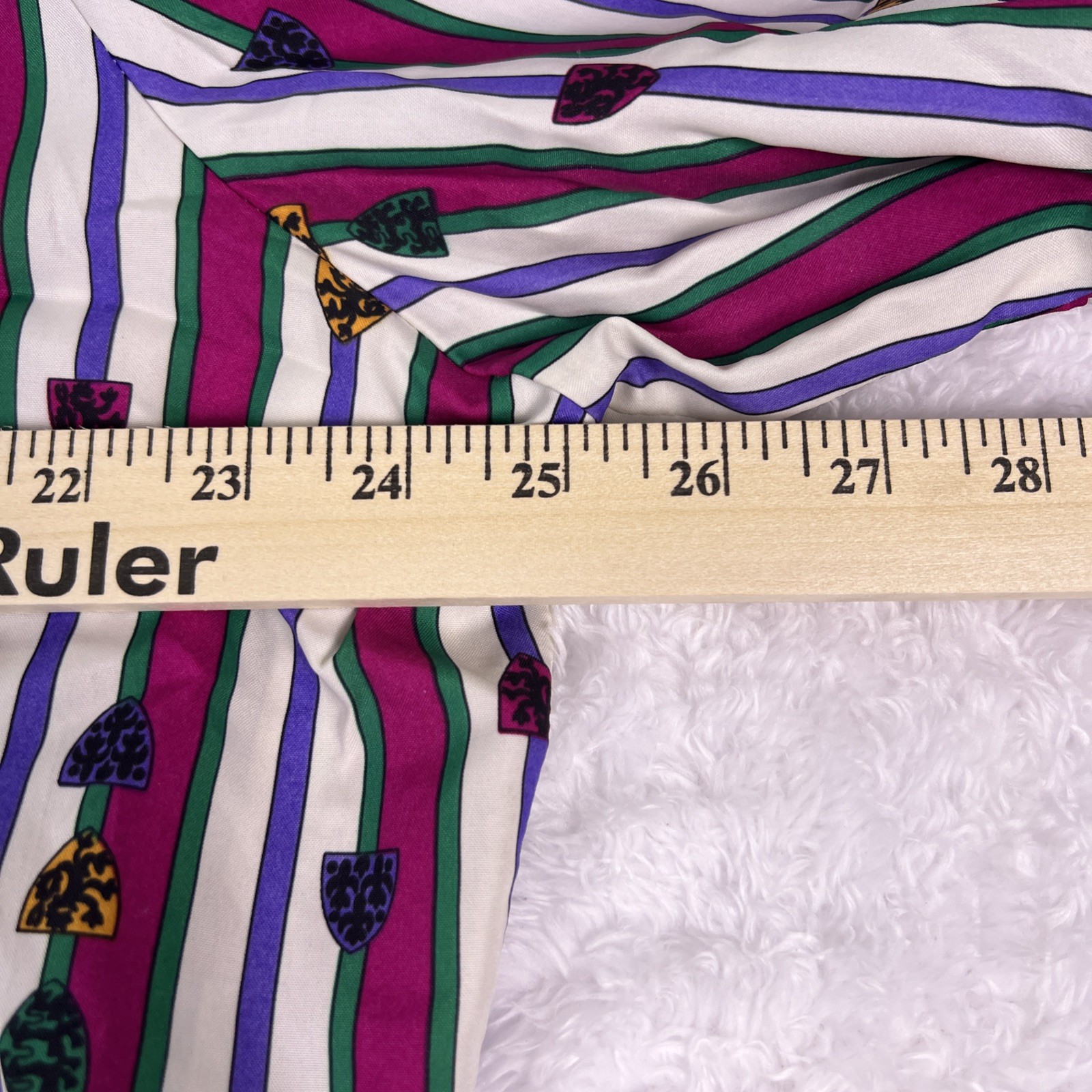 Vintage 70s/80s Alley Cat II Multicolor Blouse Shirt Necktie Size 44 USA Made