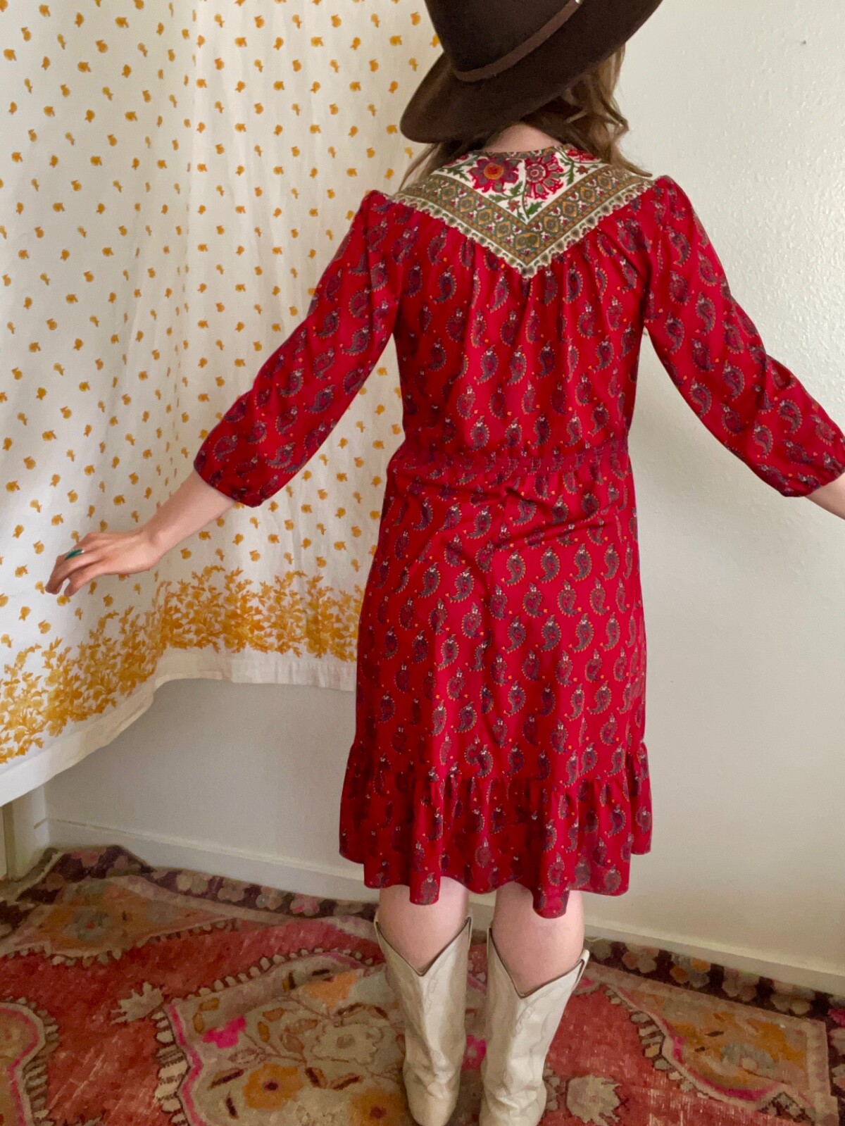 60s Vintage Midi Dress Tabby Made in USA Sheer Women’s 10 Americana Dress