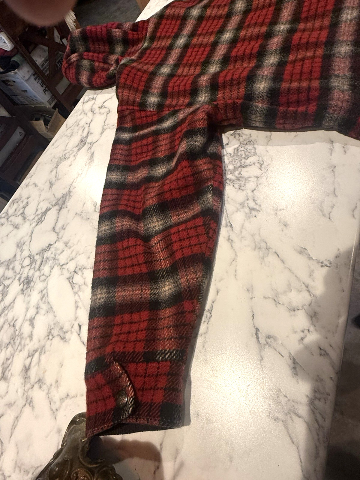 Vintage Woolrich Red Plaid Coat 44 Chest Chore Work Casual Jacket Womens M Men S