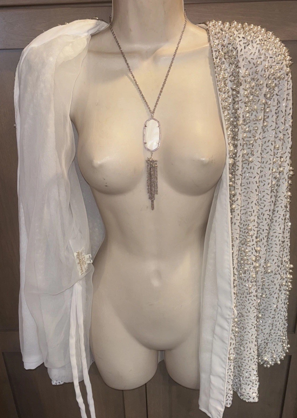 Vintage Victoria Royal Ltd Pearl Beaded Sequin Embellished Evening Tunic Top 12