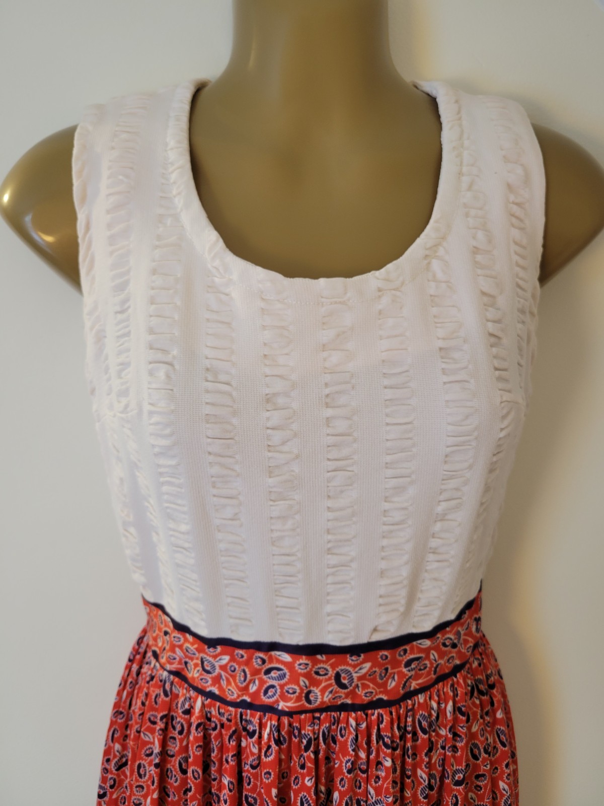 VTG 60’s 70’s Shady Lane Red White & Blue Floral Cottage Dress