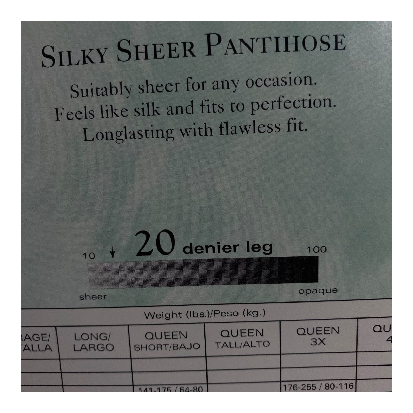 Wellington Sheer Caress Control Top Pantyhose Queen Short Smoke Grey 88 NOS