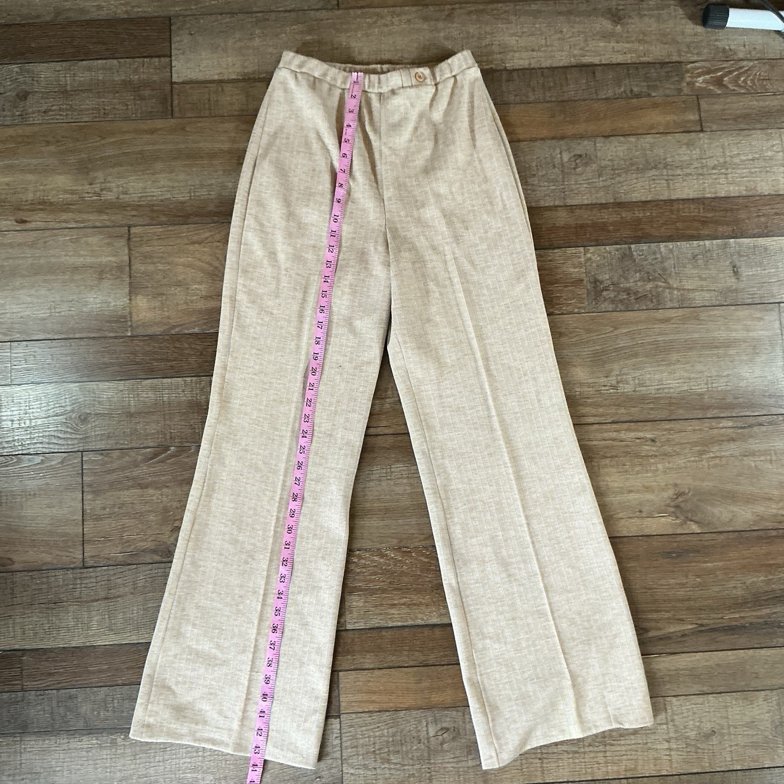 Vintage The Gathering Sears Wide Leg Pants Tan Striped Women’s Size 14 USA #34C2