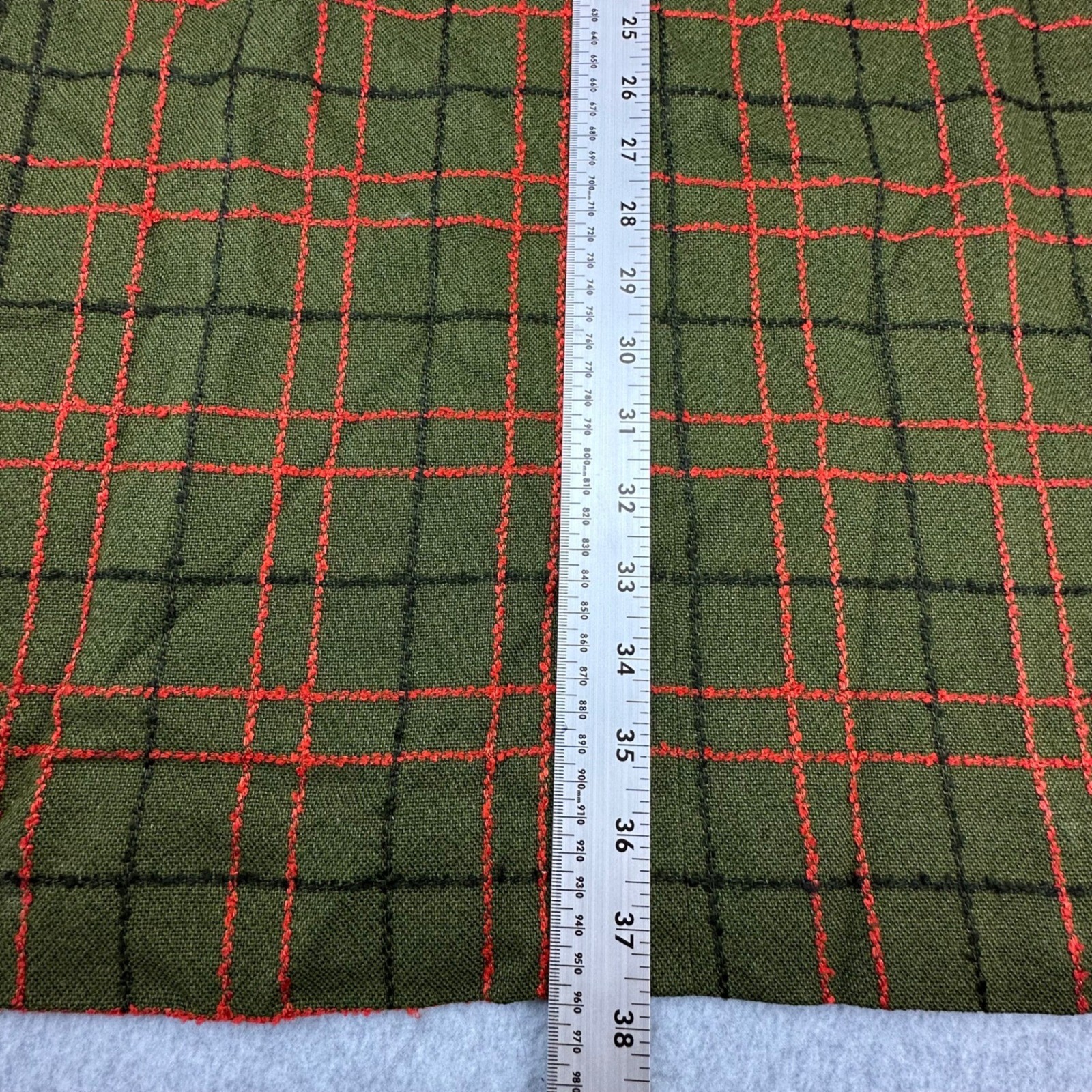 Vintage Dutchmaid Ephrata Green Plaid Shift Dress 3/4 Sleeve Talon Zip Size 32