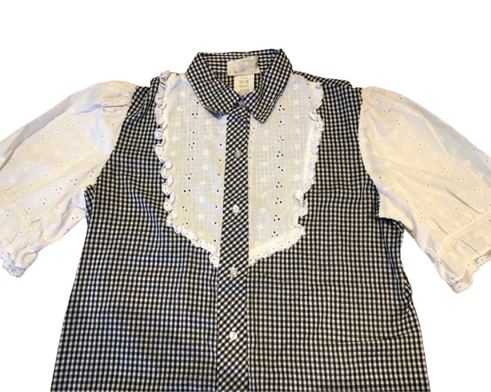JERI BEE Western Prairie Square Dance Blouse & Skirt Gingham Womens Size M