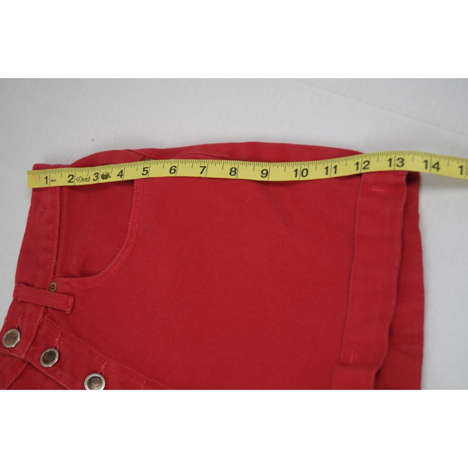 Vintage Jean Shorts LEI Size 3 90s Red Button Fly High Waist Made USA