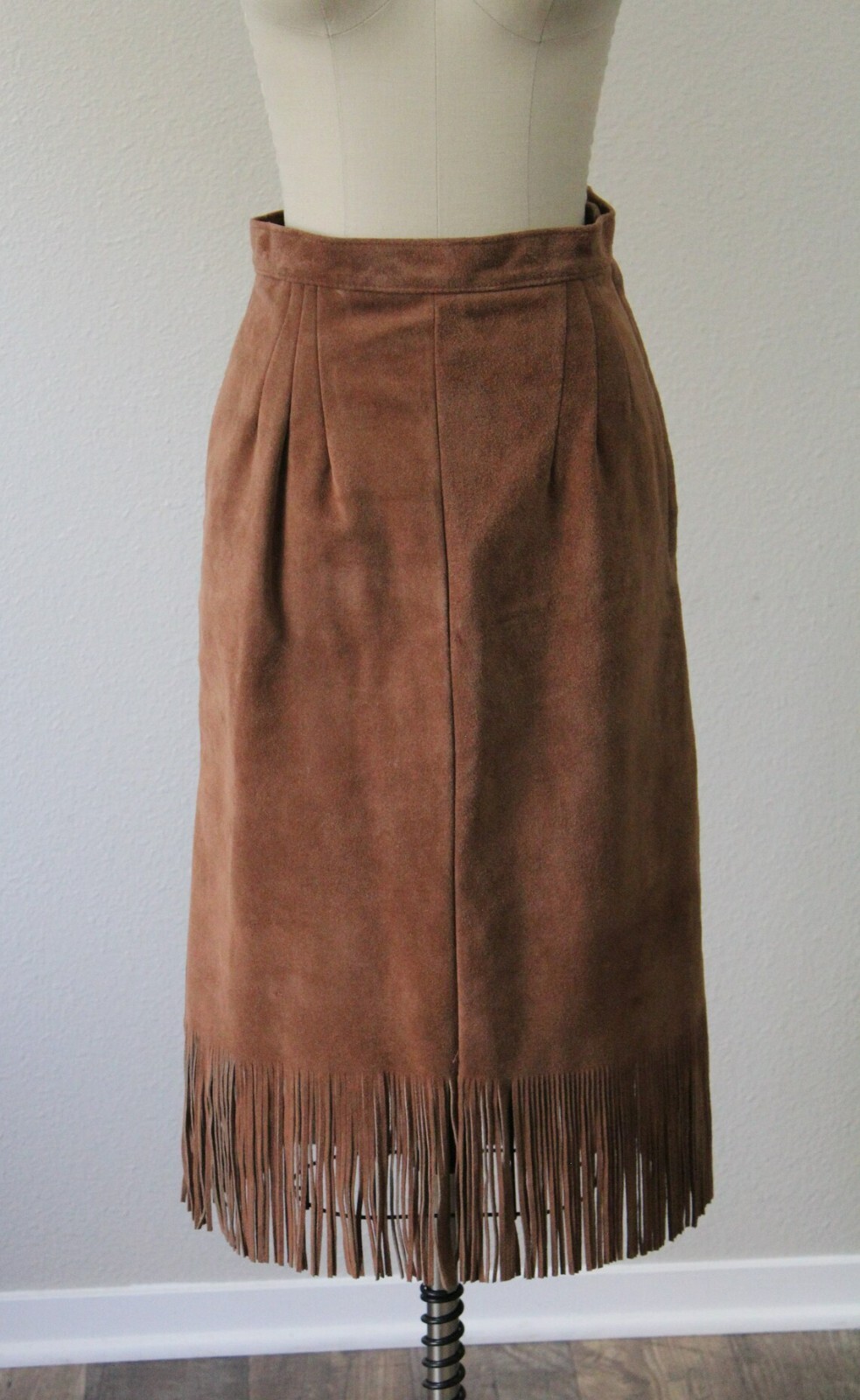 Vtg 50s H Bar C Western California Ranchwear Fringe leather Skirt Vest Set TAGS!