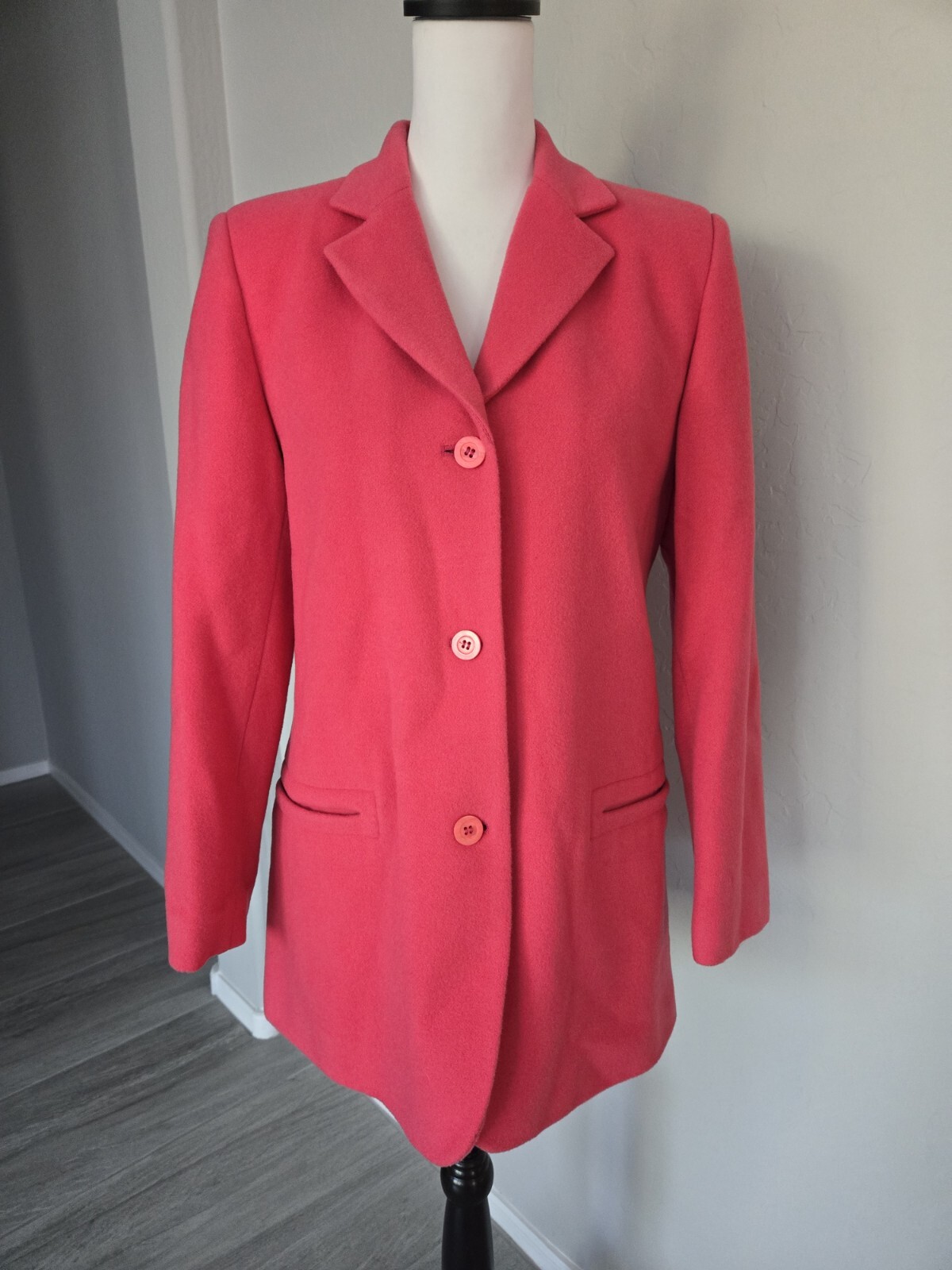 Vintage Pink Wool Cashmere Blend HB II by Harve Benard Womens Jacket Blazer Sz 4